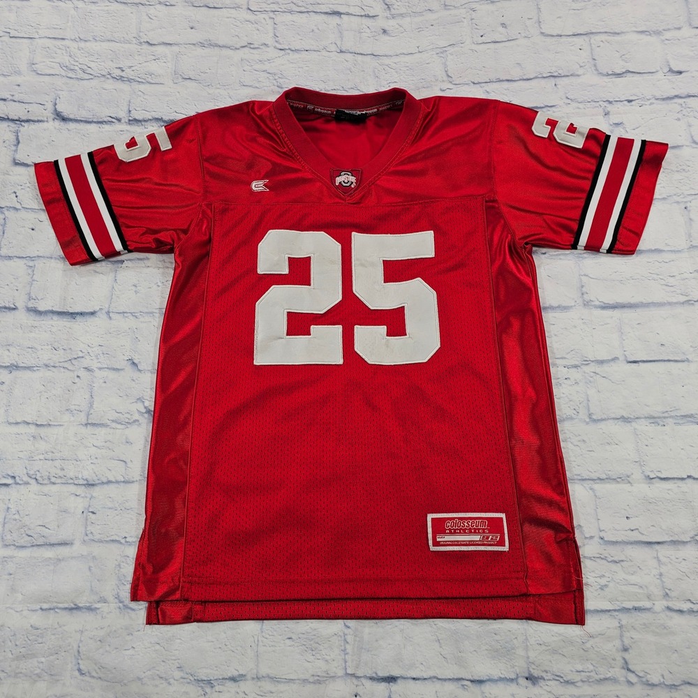 Ohio State Colosseum Football Jersey KIDS L Red #25 Buckeyes NCAA Sportswear VTG